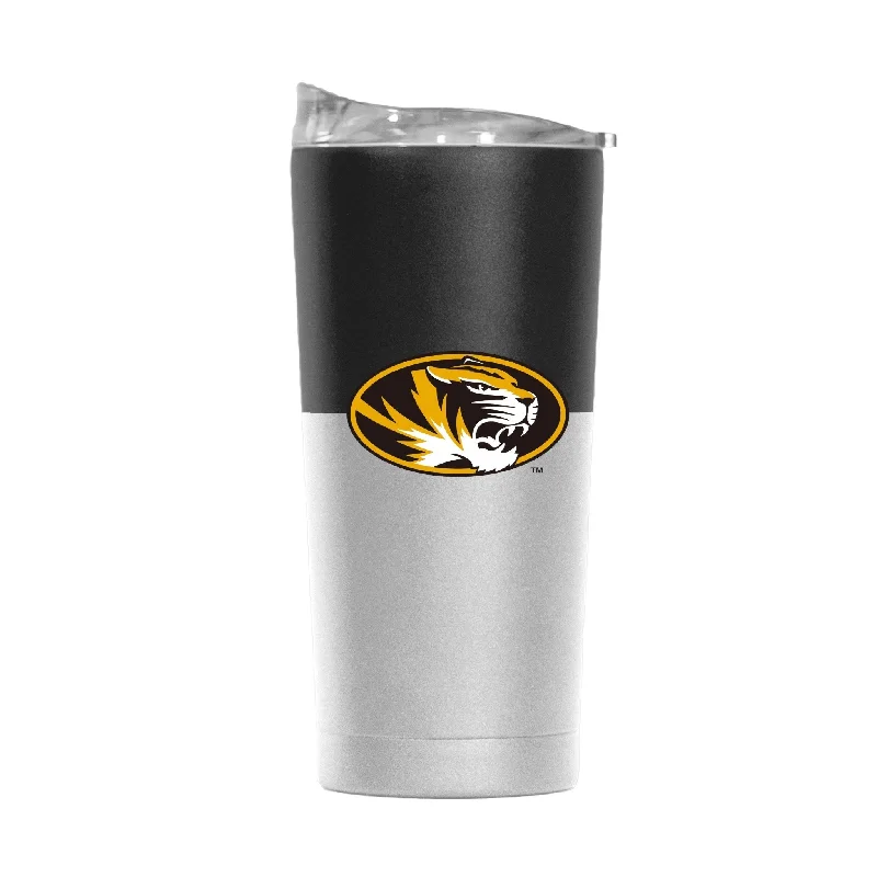 Custom Team Mug For Marketing Campaigns-Missouri 20oz Colorblock White Powder Coat Tumbler