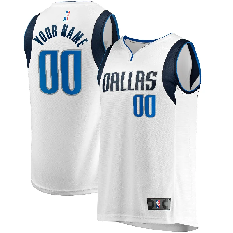 Basketball Jersey For Holiday Custom Orders-Dallas Mavericks Branded Fast Break Custom Basketball Jersey - Association Edition - White