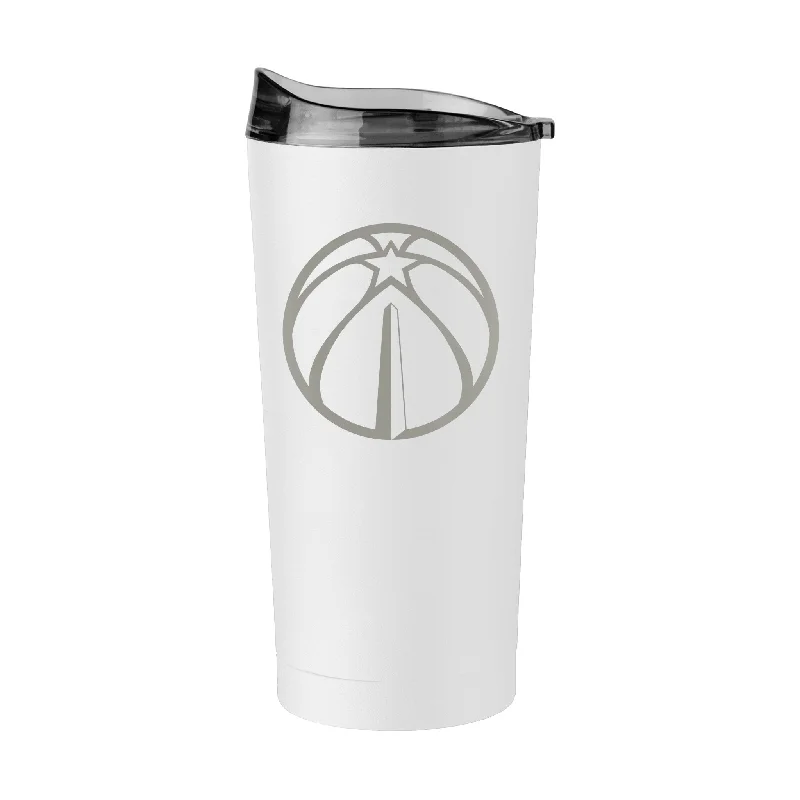 Custom Team Mug For Personalized Group Orders-Washington Wizards 20oz White Etch Powder Coat Tumbler