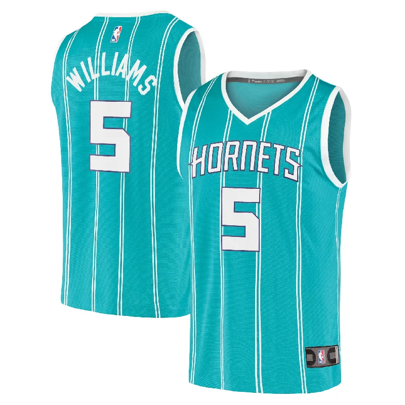 Basketball Jersey For Charity Events-Mark Williams Charlotte Hornets Branded Fast Break Player Basketball Jersey - Icon Edition - Teal