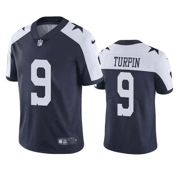 Football Jersey For Birthday Celebrations-Men's Dallas Cowboys #9 KaVontae Turpin Navy/White Thanksgiving Vapor Limited Football Stitched Game Jersey