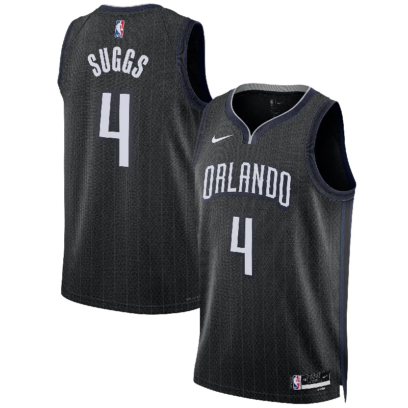 Basketball Jersey With Custom Fit-Jalen Suggs Orlando Magic Unisex 2022/23 Swingman Basketball Jersey - City Edition - Black