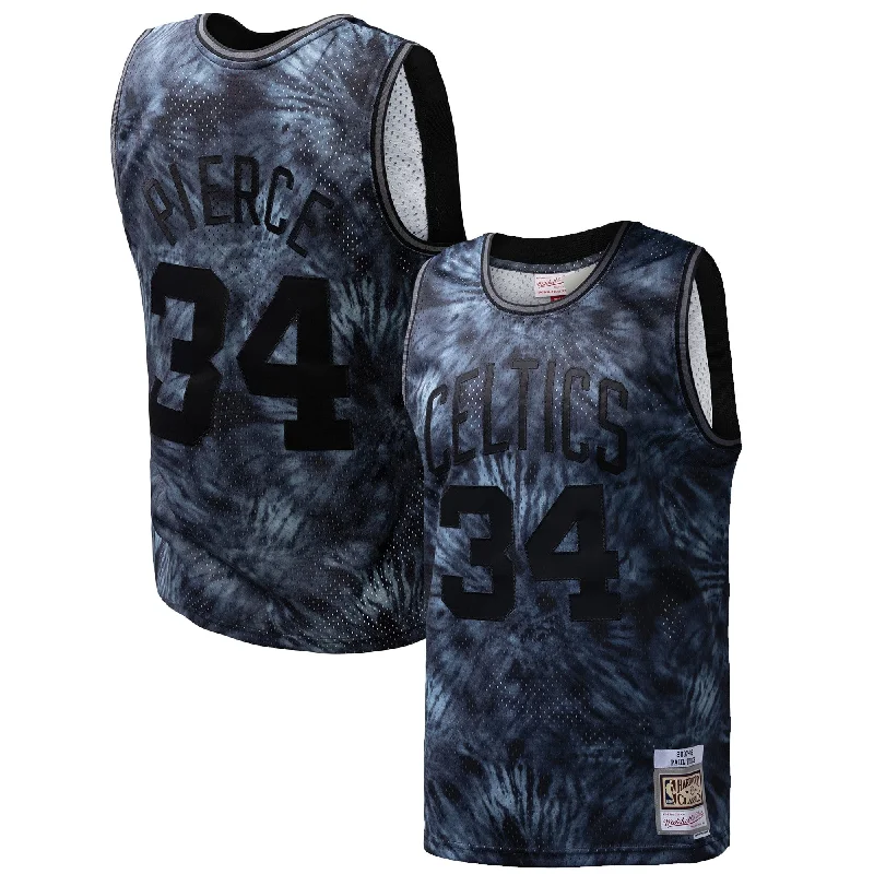 Basketball Jersey With Custom Graphics-Paul Pierce Boston Celtics Hardwood Classics 2007/08 Tie-dye Swingman Basketball Jersey - Black