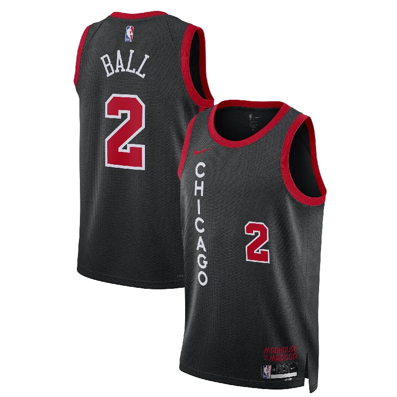 Basketball Jersey For Tailored Custom Designs-Lonzo Ball Chicago Bulls Unisex 2023/24 Swingman Basketball Jersey - Black - City Edition