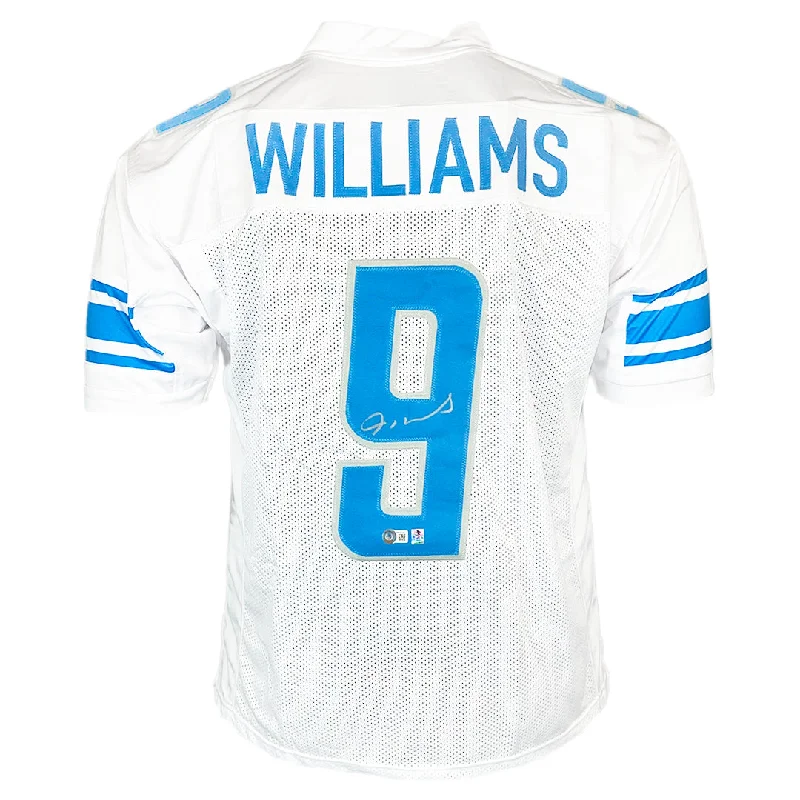 Rugby Jersey For Kids-Jameson Williams Signed Detroit White Football Jersey (Beckett)