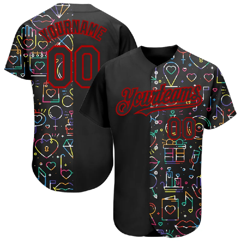 Baseball Jersey For Professional Teams-Custom Rainbow For Pride Month Love Is Love LGBT 3D Authentic Baseball Jersey