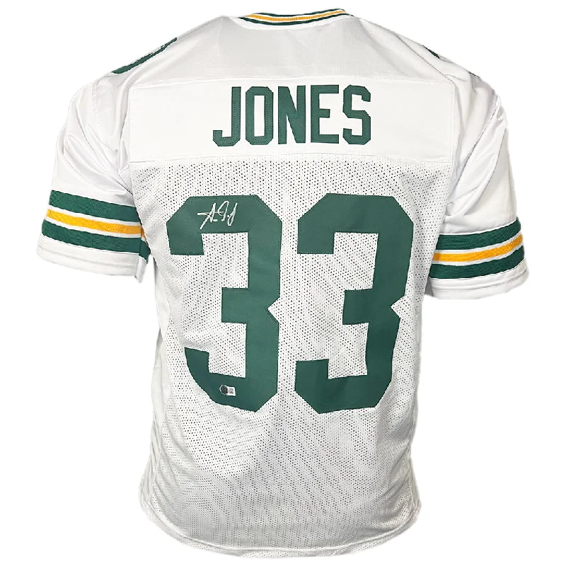 Rugby Jersey For International Matches-Aaron Jones Signed Green Bay White Football Jersey (Beckett)