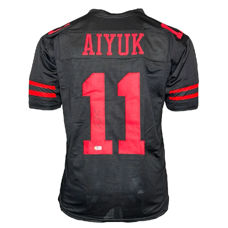 Rugby Jersey With Logo-Brandon Aiyuk Signed San Francisco Black Football Jersey (Beckett)