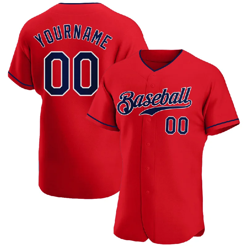 Baseball Jersey For Baseball Sponsorship Teams-Custom Red Navy-White Authentic Baseball Jersey