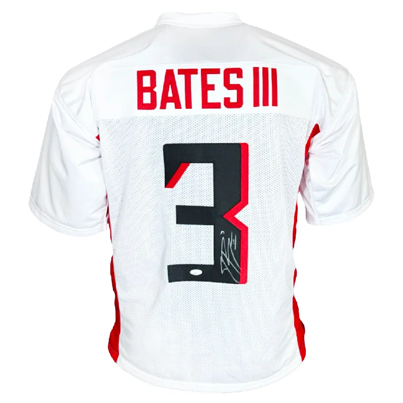 Rugby Jersey With National Team Design-Jessie Bates III Signed Atlanta White Football Jersey (JSA)