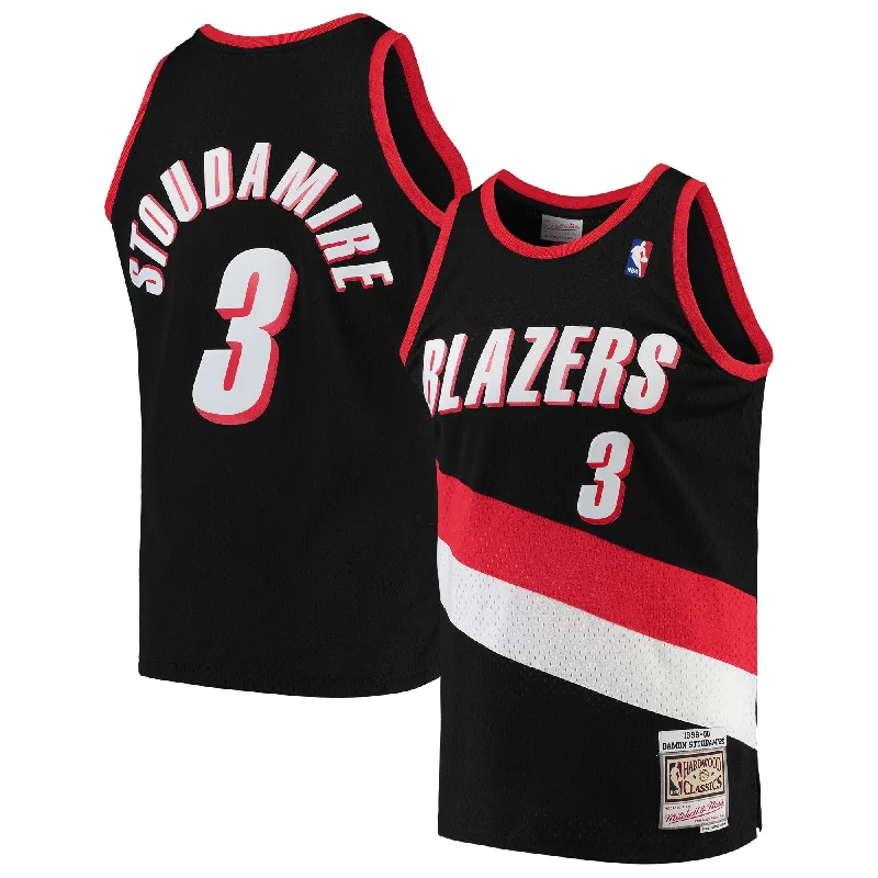 Basketball Jersey For High-Performance Sports-Damon Stoudamire Portland Trail Blazers 1999/00 Hardwood Classics Swingman Basketball Jersey - Black