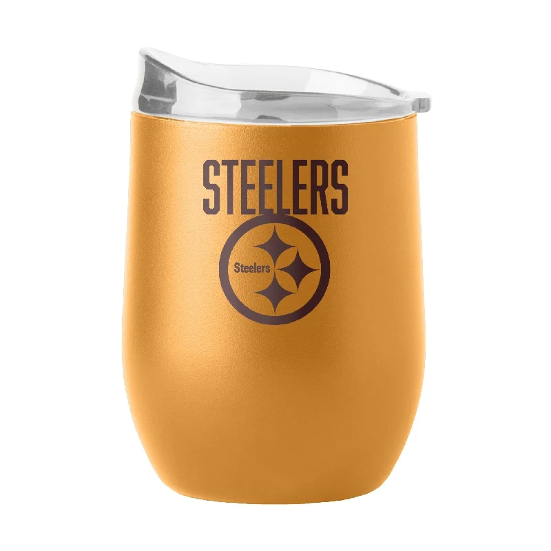 Custom Team Mug For Charity Merchandise-Pittsburgh Steelers 16oz Huddle Powder Coat Curved Beverage