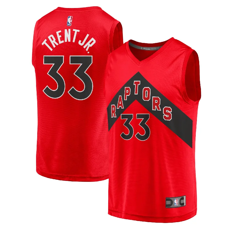 Basketball Jersey With Vintage Look-Gary Trent Jr. Toronto Raptors Branded Fast Break Basketball Jersey - Icon Edition - Red