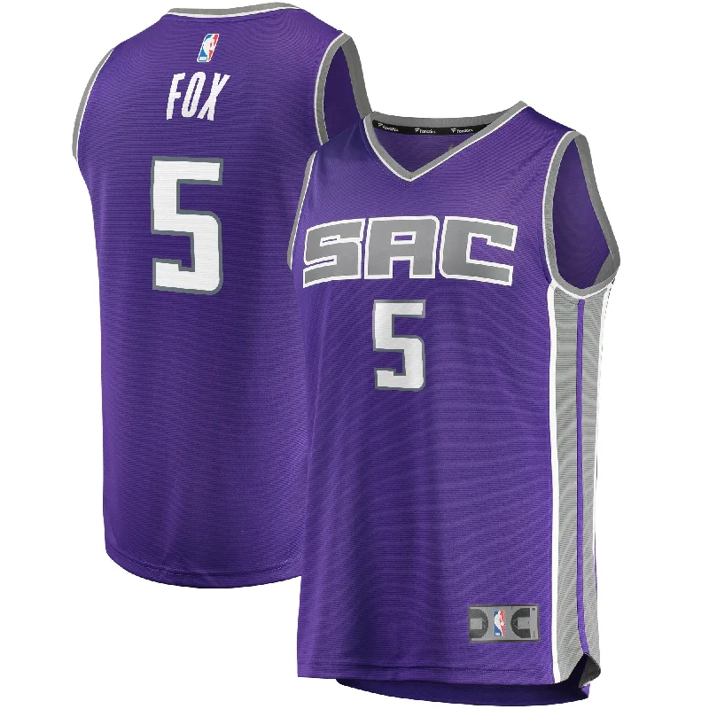 Basketball Jersey For High-Quality Custom Designs-De'aaron Fox Sacramento Kings Branded Fast Break Player Basketball Jersey - Icon Edition - Purple