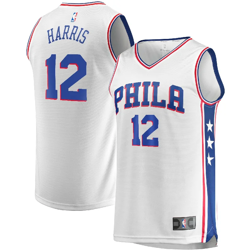 Basketball Jersey With Fan Designs-Tobias Harris Philadelphia 76ers Branded Fast Break Player Team Basketball Jersey - Association Edition - White