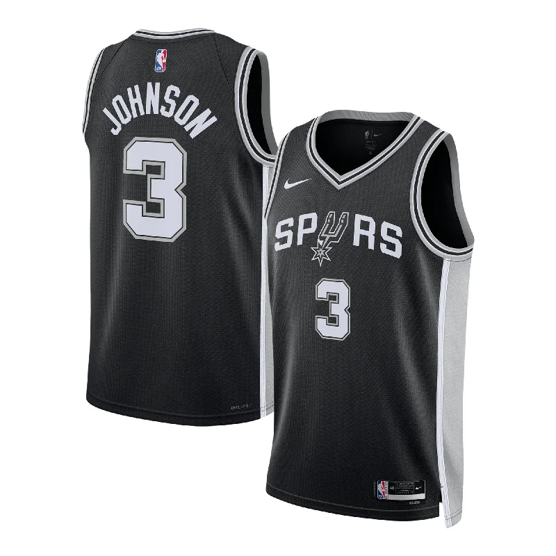 Custom Basketball Jersey For Promotional Events-Keldon Johnson San Antonio Spurs Unisex Swingman Basketball Jersey - Icon Edition - Black