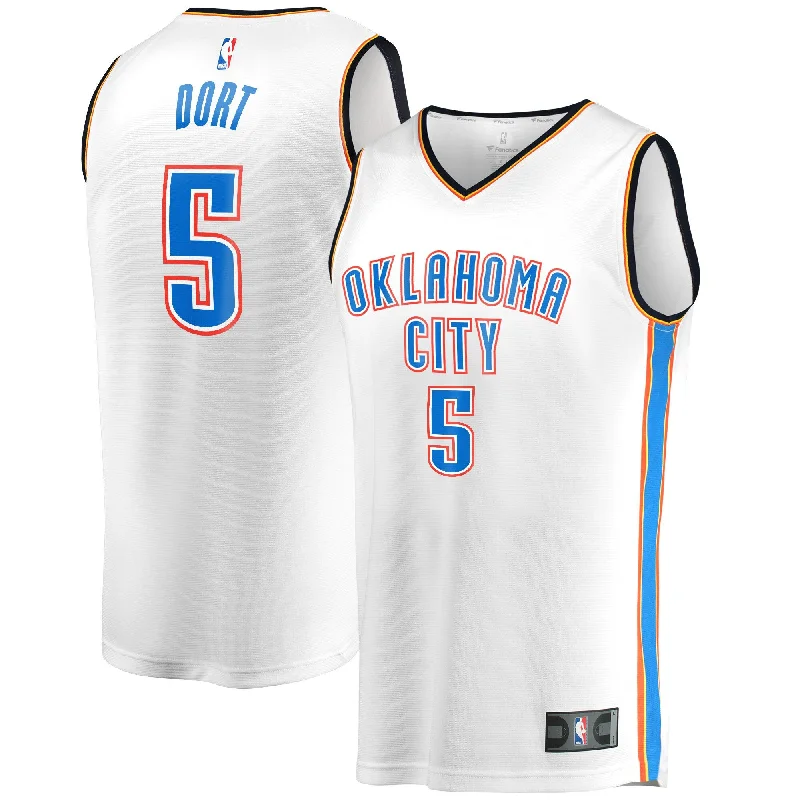 Basketball Jersey For College Sports Apparel-Luguentz Dort Oklahoma City Thunder Branded Fast Break Player Basketball Jersey - Association Edition - White