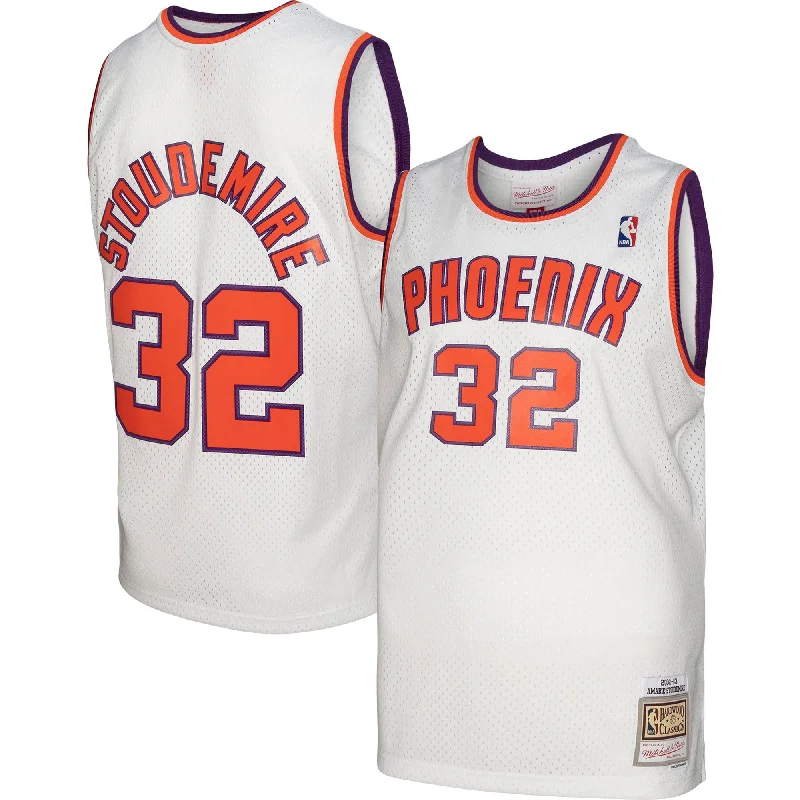 Custom Basketball Jersey For Fundraisers-Amar'e Stoudemire Phoenix Suns 2001/02 Hardwood Classics Swingman Basketball Jersey - White