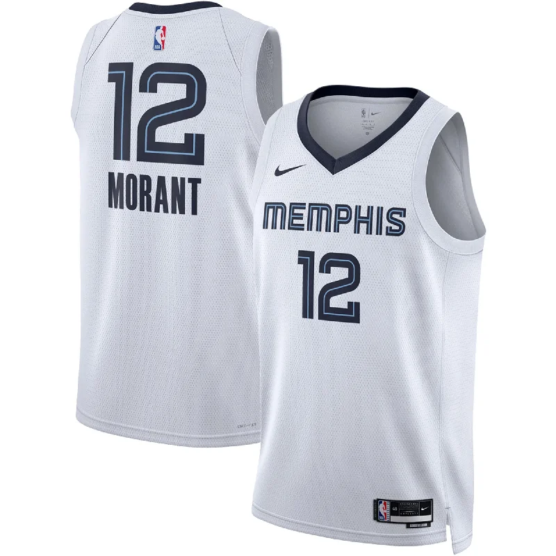 Basketball Jersey For Women-Ja Morant Memphis Grizzlies Unisex Swingman Basketball Jersey - Association Edition - White