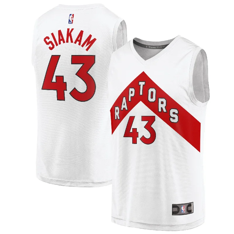 Basketball Jersey With Custom Artwork Designs-Pascal Siakam Toronto Raptors Branded Fast Break Player Basketball Jersey White - Association Edition