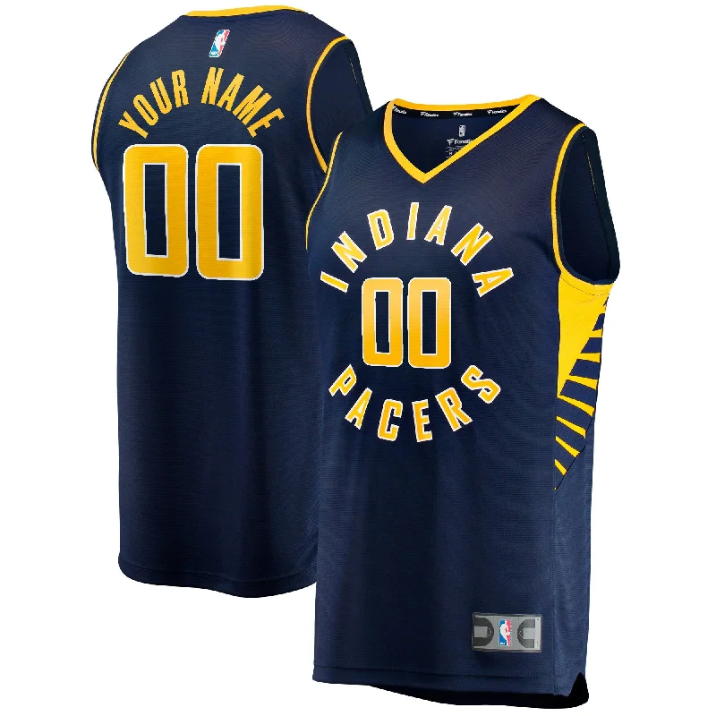 Basketball Jersey For Limited Time Promotions-Indiana Pacers Branded Fast Break Custom Basketball Jersey - Icon Edition - Navy