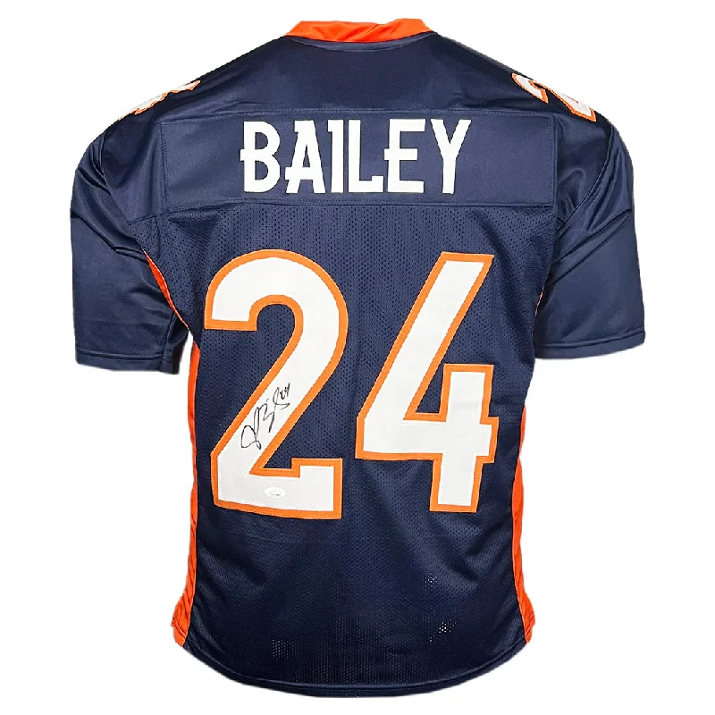 Rugby Jersey For Fan Gear-Champ Bailey Signed Denver Blue Football Jersey (Beckett)