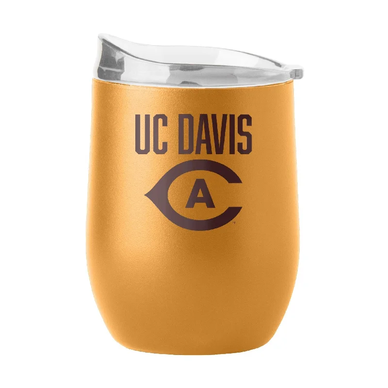 Custom Team Mug With Pictures-California - Davis 16oz Huddle Powder Coat Curved Bev