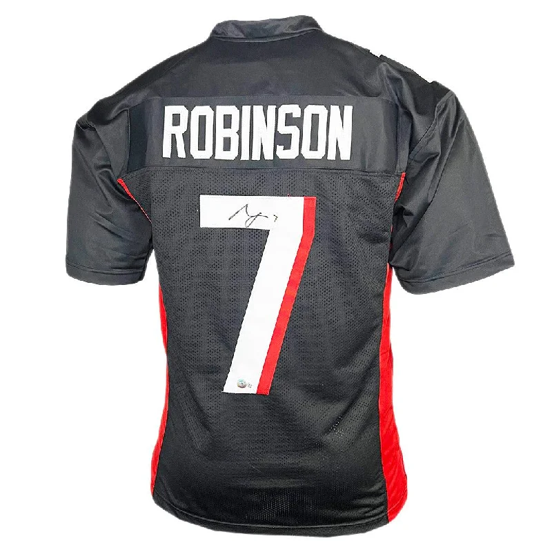 Rugby Jersey For Men-Bijan Robinson Signed Atlanta Black Football Jersey (Beckett)