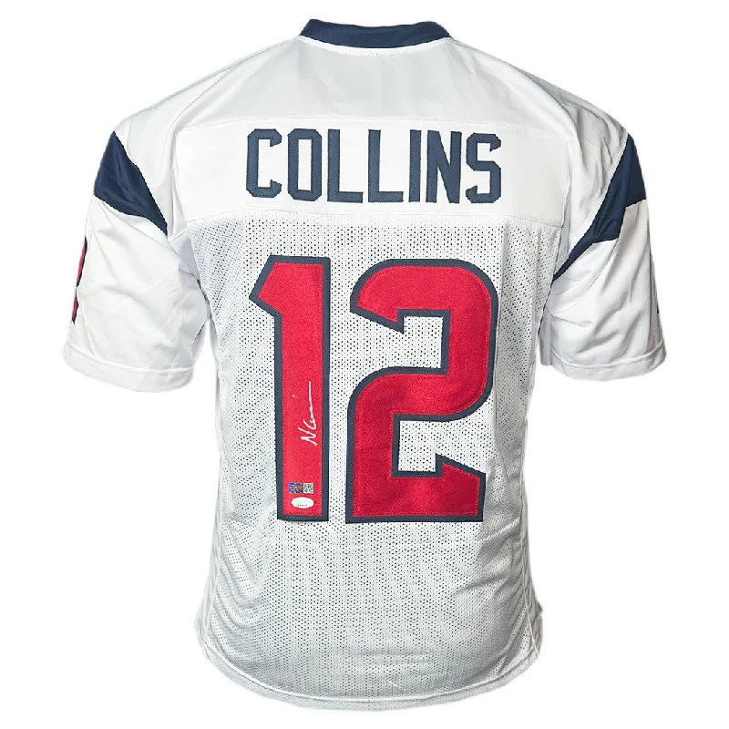 Rugby Jersey For Rugby Group Orders-Nico Collins Signed Houston White Football Jersey (JSA)