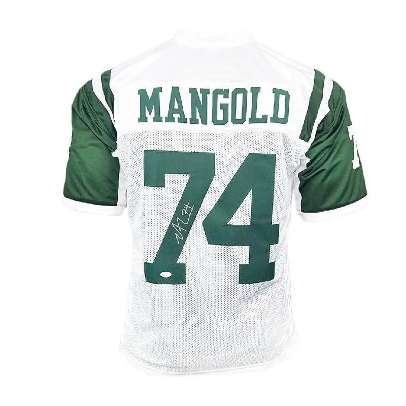 Rugby Jersey For Group Orders-Nick Mangold Signed New York White Football Jersey (JSA)