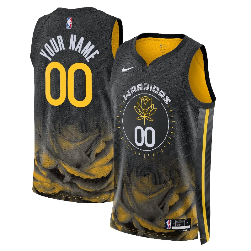 Basketball Jersey With Number-Golden State Warriors Unisex 2022/23 Swingman Custom Basketball Jersey - City Edition - Black