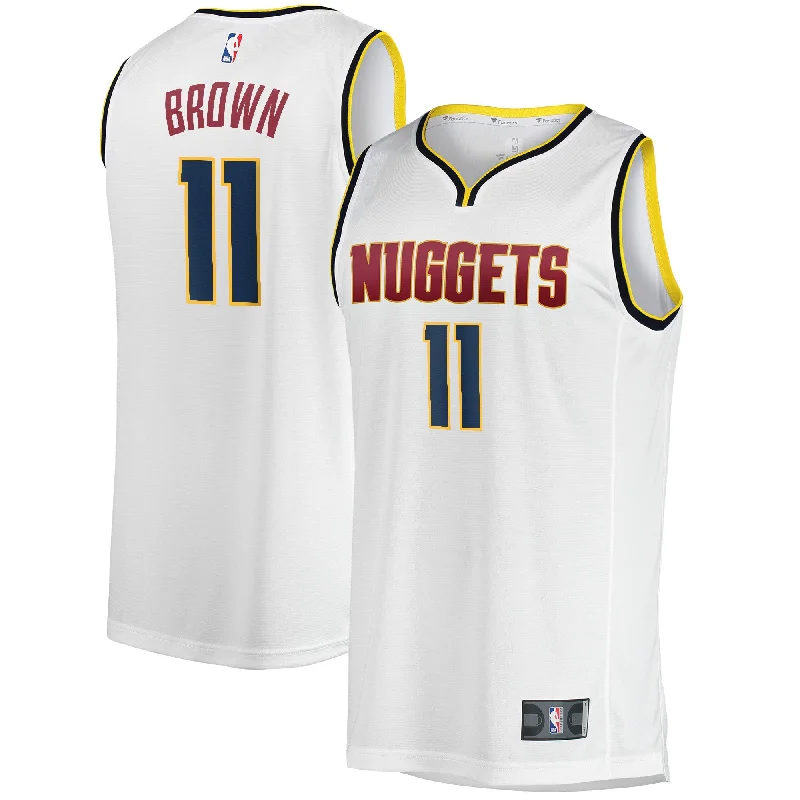 Basketball Jersey For Group Apparel Orders-Bruce Brown Denver Nuggets Branded Fast Break Player Basketball Jersey - Association Edition - White