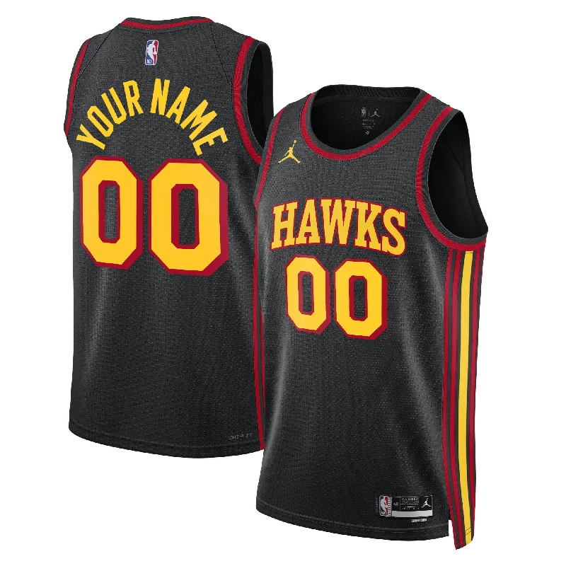 Basketball Jersey For Custom Designs-Atlanta Hawks Jordan Brand Unisex 2022/23 Swingman Custom Basketball Jersey - Statement Edition - Black