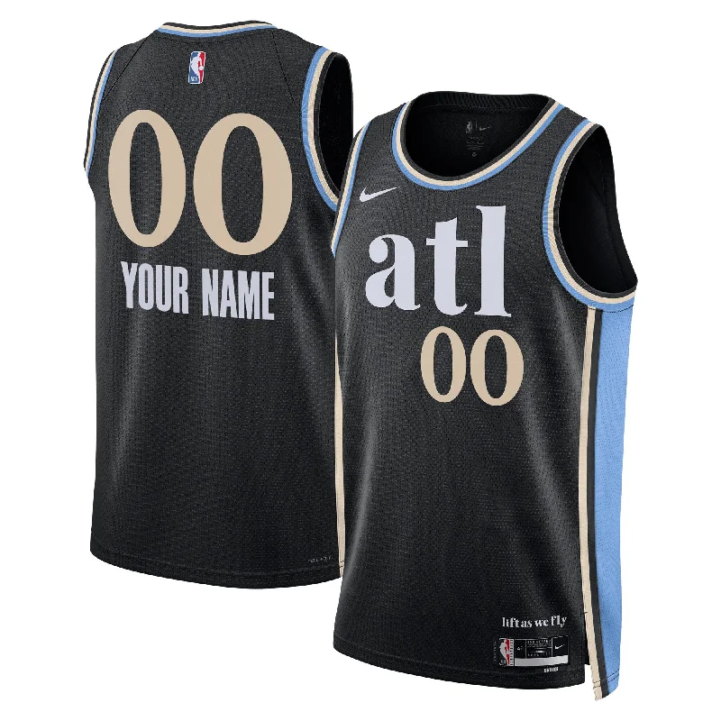 Basketball Jersey For School Spirit-Atlanta Hawks Unisex 2023/24 Custom Swingman Basketball Jersey - Black - City Edition