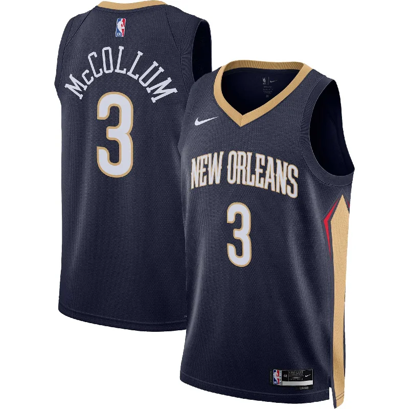 Personalized Basketball Jersey For Fans-C.j. Mccollum New Orleans Pelicans Unisex Swingman Basketball Jersey - Icon Edition - Navy