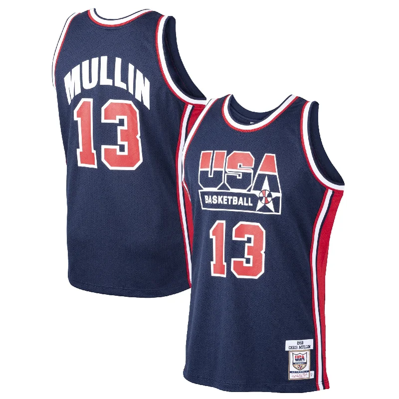 Basketball Jersey For Custom Apparel-Chris Mullin Usa Basketball 1992 Dream Team Basketball Jersey - Navy