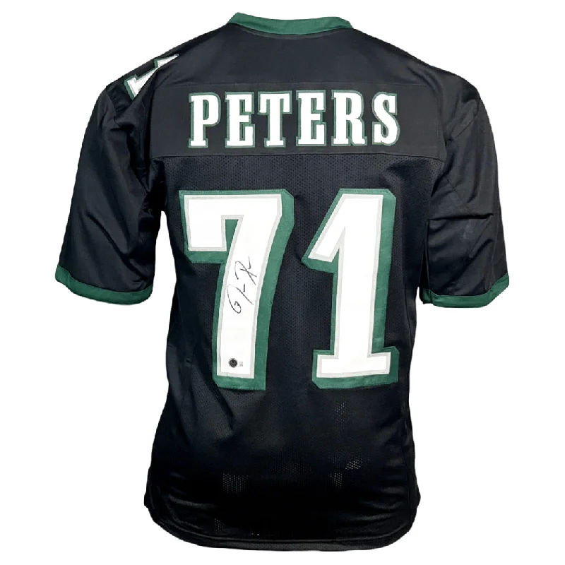 Rugby Jersey For Rugby Watching Parties-Jason Peters Signed Philadelphia Black Football Jersey (Beckett)