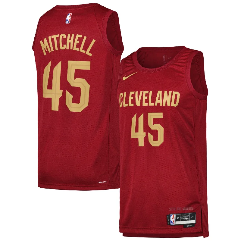 Basketball Jersey For Christmas Gifts-Donovan Mitchell Cleveland Cavaliers Swingman Player Basketball Jersey - Icon Edition - Wine