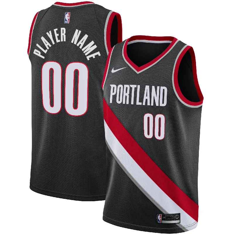 Basketball Jersey For Community Sports Teams-Portland Trail Blazers Swingman Custom Basketball Jersey Black - Icon Edition