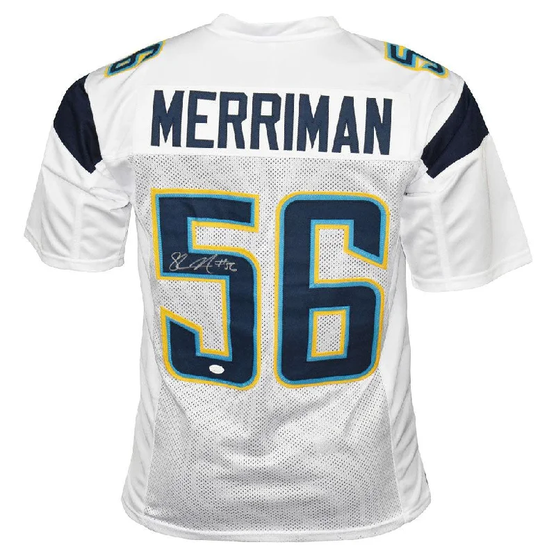 Rugby Jersey With Retro Design-Shawne Merriman Signed Los Angeles White Football Jersey (JSA)