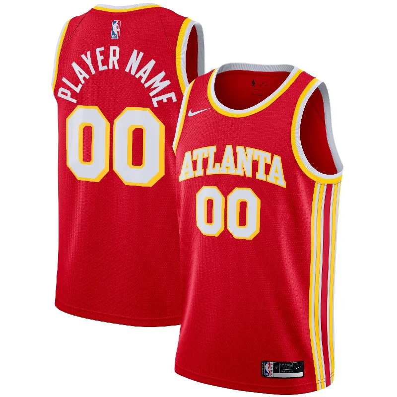 Basketball Jersey With Custom Fit Options-Atlanta Hawks 2020/21 Swingman Custom Basketball Jersey - Icon Edition - Red