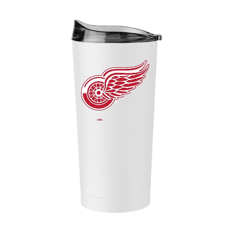 Team Mug With Custom Player Designs-Detroit Red Wings 20oz Flipside White Powder Coat Tumbler