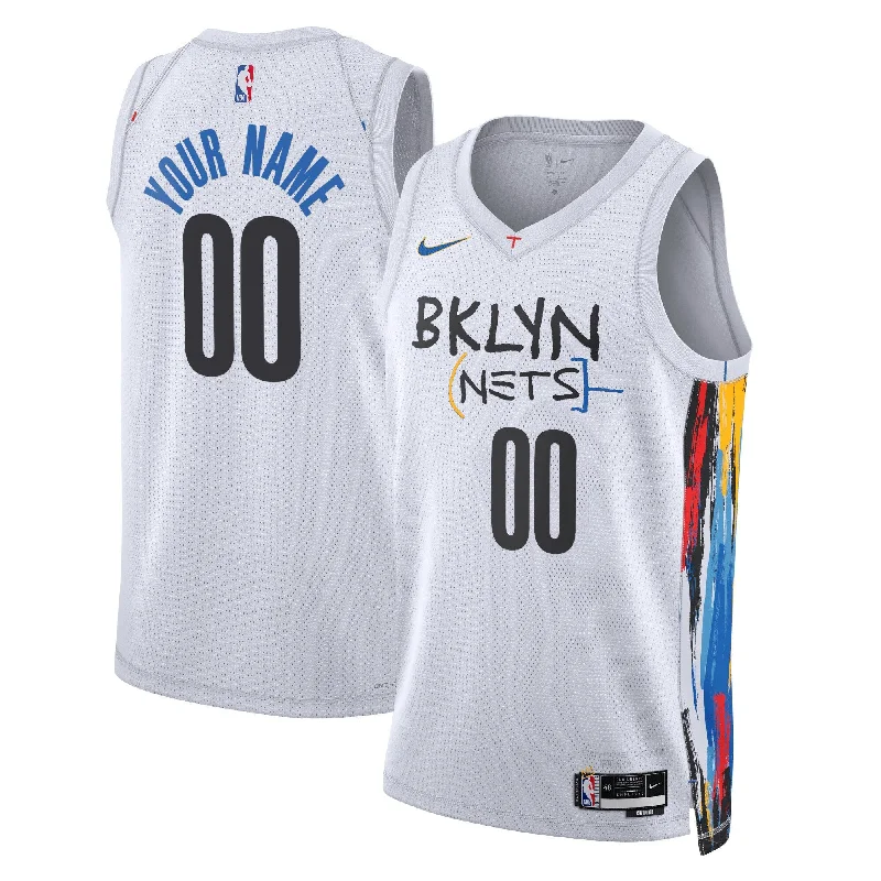 Basketball Jersey For Team Sponsorship-Brooklyn Nets Unisex 2022/23 Swingman Custom Basketball Jersey - City Edition - White