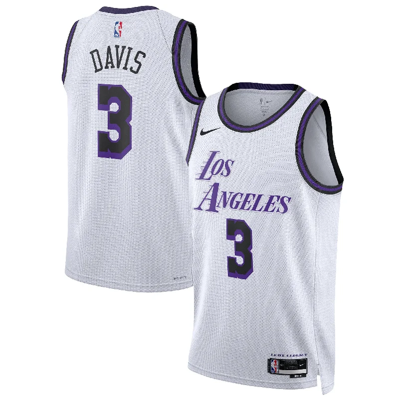 Basketball Jersey With Breathable Material-Anthony Davis Los Angeles Lakers Unisex 2022/23 Swingman Basketball Jersey - City Edition - White