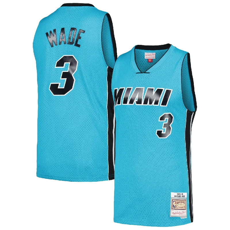 Basketball Jersey With Breathable Material-Dwyane Wade Miami Heat Hardwood Classics 2005/06 Tropical Swingman Basketball Jersey - Blue