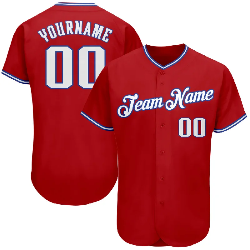 Baseball Jersey For Custom Branding-Custom Red White-Royal Authentic Baseball Jersey