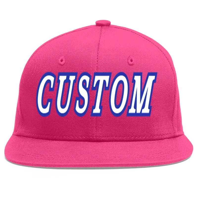 Baseball Cap For Personalized Clothing-Custom Rose Red White-Royal Flat Eaves Sport Baseball Cap