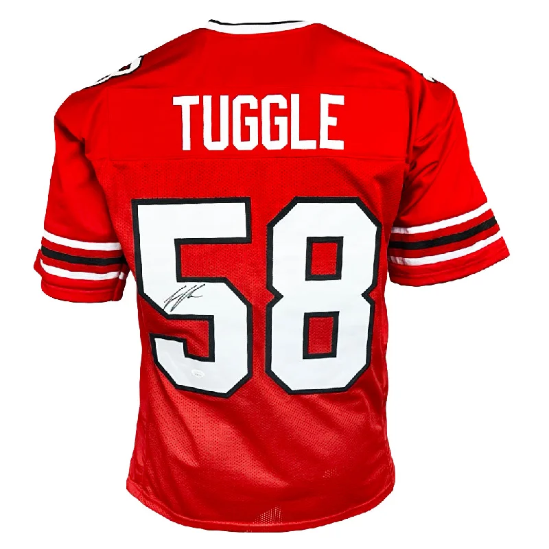 Rugby Jersey With Adjustable Fit-Jessie Tuggle Signed Atlanta Red Football Jersey (JSA)