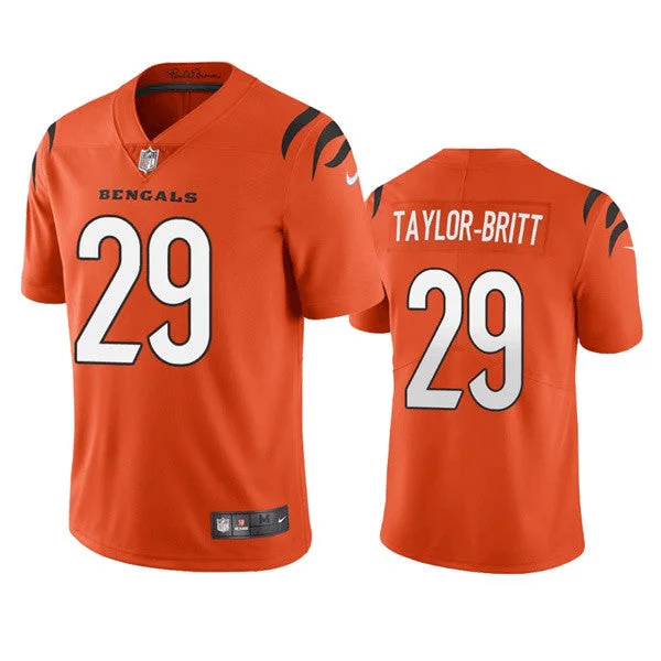 Football Jersey For School and College Events-Men's Cincinnati Bengals #29 Cam Taylor-Britt Orange Vapor Limited Football Stitched Jersey