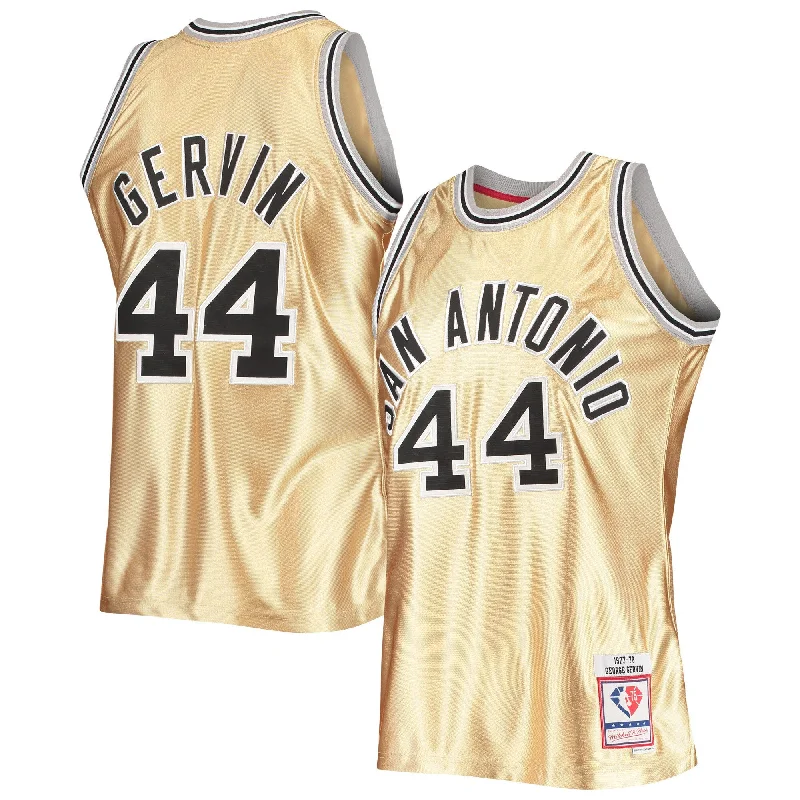 Custom Basketball Jersey For Seasonal Merchandise-George Gervin San Antonio Spurs 75th Anniversary 1977/78 Hardwood Classics Swingman Basketball Jersey - Gold